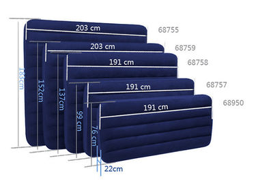 Flocking Material Blow Up Mattress Double Layer Type Dark Color 14 . 6KG supplier