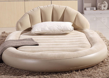 Low Round Inflatable Air Mattress King Size Flocked PVC Material 13 . 6KG G . W . supplier