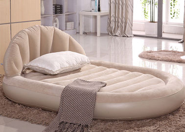 Low Round Inflatable Air Mattress King Size Flocked PVC Material 13 . 6KG G . W . supplier
