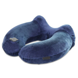 Strain Inflatable Travel Pillow , U Shape Airplane Blow Up Neck Pillow supplier