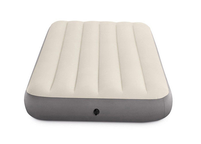 Comfortable Flocked Air Mattress , Blue Double Flock Airbed With Pump supplier