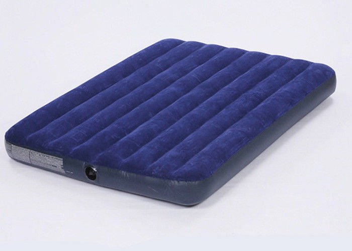 Travel Camping Low Air Mattress Blue Color Flocked Surface 13 . 6KG Gross Weight supplier