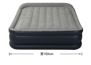 Black Elevated Inflatable Bed Eco Friendly Material With Build In Electric Pump supplier