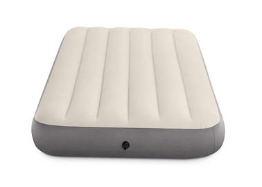 Comfortable Flocked Air Mattress , Blue Double Flock Airbed With Pump supplier