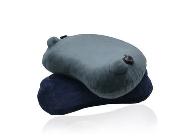 Grey Inflatable Memory Foam Pillow , High Comfort Inflatable Travel Back Pillow supplier