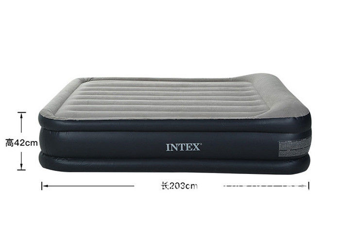 Black Elevated Inflatable Bed Eco Friendly Material With Build In Electric Pump supplier