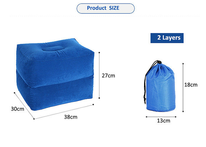 Airplane Inflatable Foot Rest Blue / Grey / Black Color 6P Certification supplier